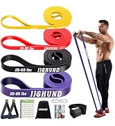 Resistance Bands Set, 4 Strengths Pull Up Assistance Bands Latex Exercise Bands for Men Women, Wo...