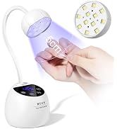 MEKK Gooseneck UV LED Nail Lamp - 36W Cordless Flash Cure Lamp for Home & Travel, Single Nails Li...