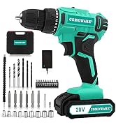 COMOWARE 20V Cordless Drill, Electric Power Drill Set with 1 Battery & Charger, 3/8” Keyless Chuc...