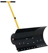 Donext Snow Shovel, 29” Shovel for Driveway with 10” Pneumatic Wheels, Angle Adjustable Blade & H...