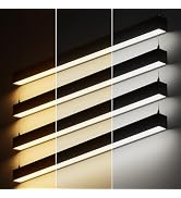LEONLITE 4FT Linkable LED Linear Light, Dimmable Architectural LED Suspension Office Lighting Fix...