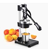 TONGCHANT Extra Tall Cast Iron Juicer Hand Press with Flat Base and Stainless Steel Cup for Lemon...