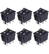 VEXUNGA 6pcs Mini Rocker Switch 6 Pin 20A 125V AC 16A 250V Double Rocker Switch On Off 2 Position...