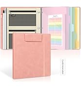 SKYDUE 3 Ring Binder with Magnetic Clipboard, Faux Leather 1 Inch Binder with 5 Dividers, Folder,...