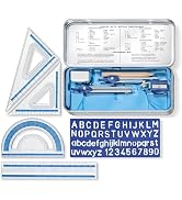 STAEDTLER 10-Piece Math Set with Metal Compass, 6" Ruler & Triangle Squares, 45° & 30/60° Set Squ...