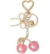 Snycler Cute Strawberry Cherry Keychain Bag Charms Heart Flower Daisy Key chains Accessories Deco...
