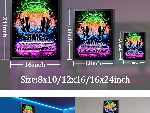 Boys Room Gamer Wall Decor Cool Video Gamers Wall Art