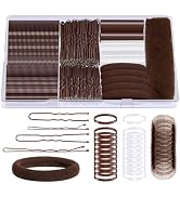 415pcs Bobby Pins Hair Pins Set, IKOCO 200pcs U Shaped Pins & Elastic Hair Ties for Women with Ha...