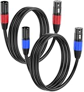 XLR Cable 3.3ft 2 Packs - Premium Balanced Microphone Cable with 3-Pin XLR Male to Female Mic Spe...
