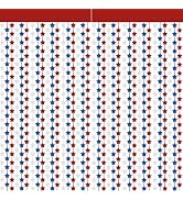 2 Pack 3.2ft x 6.6ft Red White Blue Stars Metallic Foil Fringe Curtain, Tinsel Curtains Streamers...