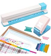 2Pcs/Set 30 Holes Binding Punch with Tab Punch; Loose Leaf Paper Punch Machine; Portable Hand Pus...