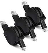 USB C Cable,3Pack 3.3FT Retractable Android Car Charger Phone Cord USB Type C Fast Charging Cable...