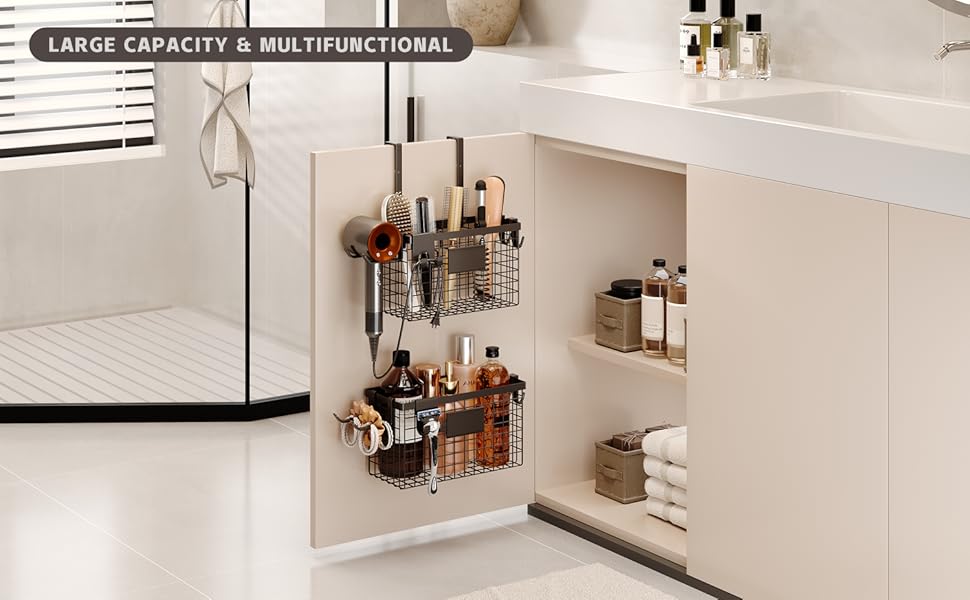 blow dryer organizer for bathroom