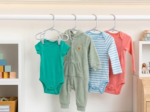 Honey-Can-Do Kids Clothes Hanger, Baby Clothes Hangers with Clips