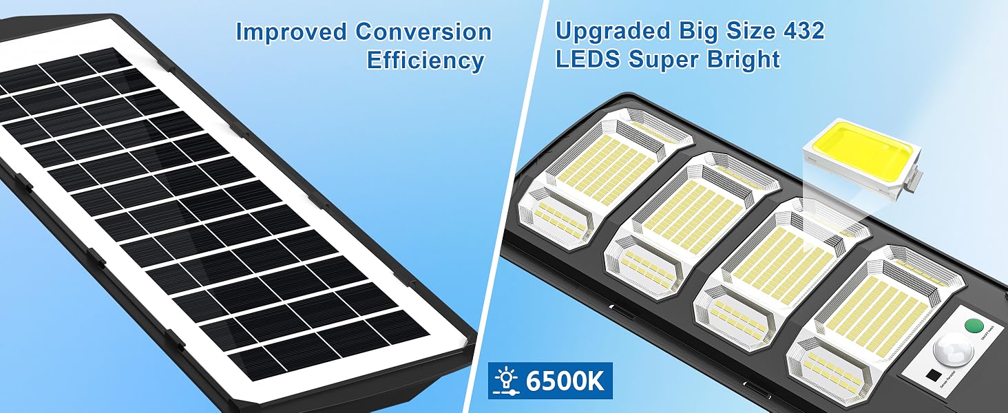 Solar street lights dark to dawn outdoor waterproof