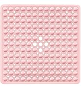 Naoloture Pink Square Shower Bathtub Mat Non Slip 21x21 Inch, Soft Bath Mat for Inside Shower Tub...