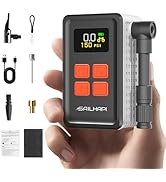 SAILHAPI Mini Bike Tire Pump (150PSI Fast Inflation with Guage) (Presta and Schrader Valve) Porta...