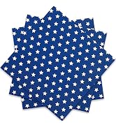 Whaline 100Pcs Patriotic Disposable Paper Napkins Blue White Star Luncheon Napkin 4th of July Din...