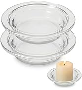 Didiseaon 4.5" Glass Bubble Candle Dish - 2 Pcs Wax Warmer Replacement Dish | Heat-resistant 4.5"...