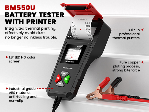 battery tester with printer