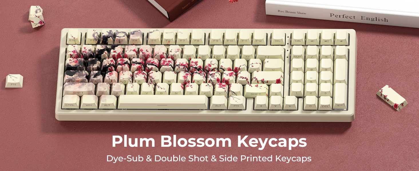 red blossoms keycaps