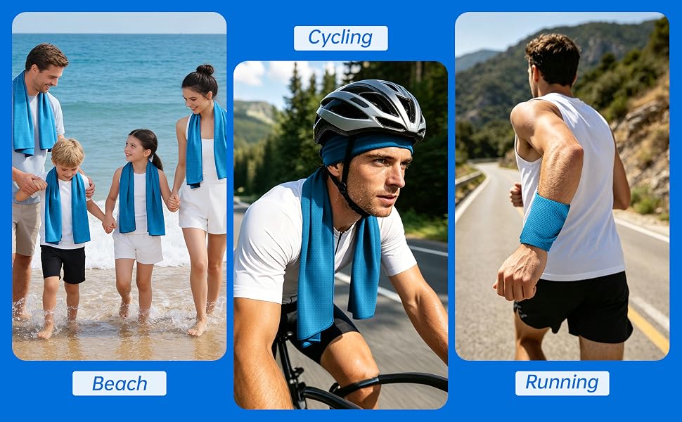 microfiber cool towel with quick drying, soft, breathable, absorbent, reusable, durable, lightweight