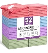 SIFANGKE Microfiber Cleaning Cloth, 52 Pack Assorted Color Cleaning Rags for Housekeeping, Colorf...