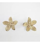 YEMCHI 2 Pack Gold Flower Knobs for Dresser Drawers, 2.36 inch Brushed Gold Cabinet Door Handles,...
