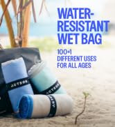 Acteon Microfiber Gym Towel & Wet Bag Travel Set, Large Quick Dry Silver ION Odor-Free Mega Absor...