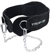 PULLUP & DIP Belt with Chain and 3x Carabiner, Dip Belt incl. Neoprene Flaps as Clothing Protecti...