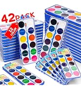 42 Pack Watercolor Paint Set for Kids, 12 Colors Watercolors Paints with Paint Brush, Kids Waterc...