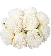 U'Artlines 2Bouquet 10Heads Artificial Peony Silk Flower Leaf Home Office Wedding Party Festival ...