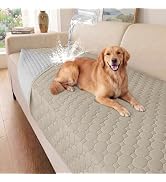 Waterproof Dog Couch Cover Non-Slip Washable Sofa Protector Beige 36"x 72" | Breathable Leak-Proo...
