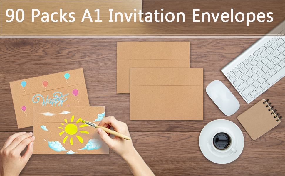 A1 Invitation Envelopes, Brown Kraft Envelopes