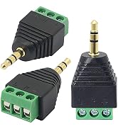 3.5mm 3 Pole Screw Terminal Converter,Gelrhonr (1/8") TRS Stereo Male to AV 3 Screw Terminal Sold...
