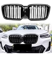 Zealhot G01 G02 Grille, Black Front Kidney Grille Grill Compatible with BMW 2022-IN X3 G01 X4 G02...