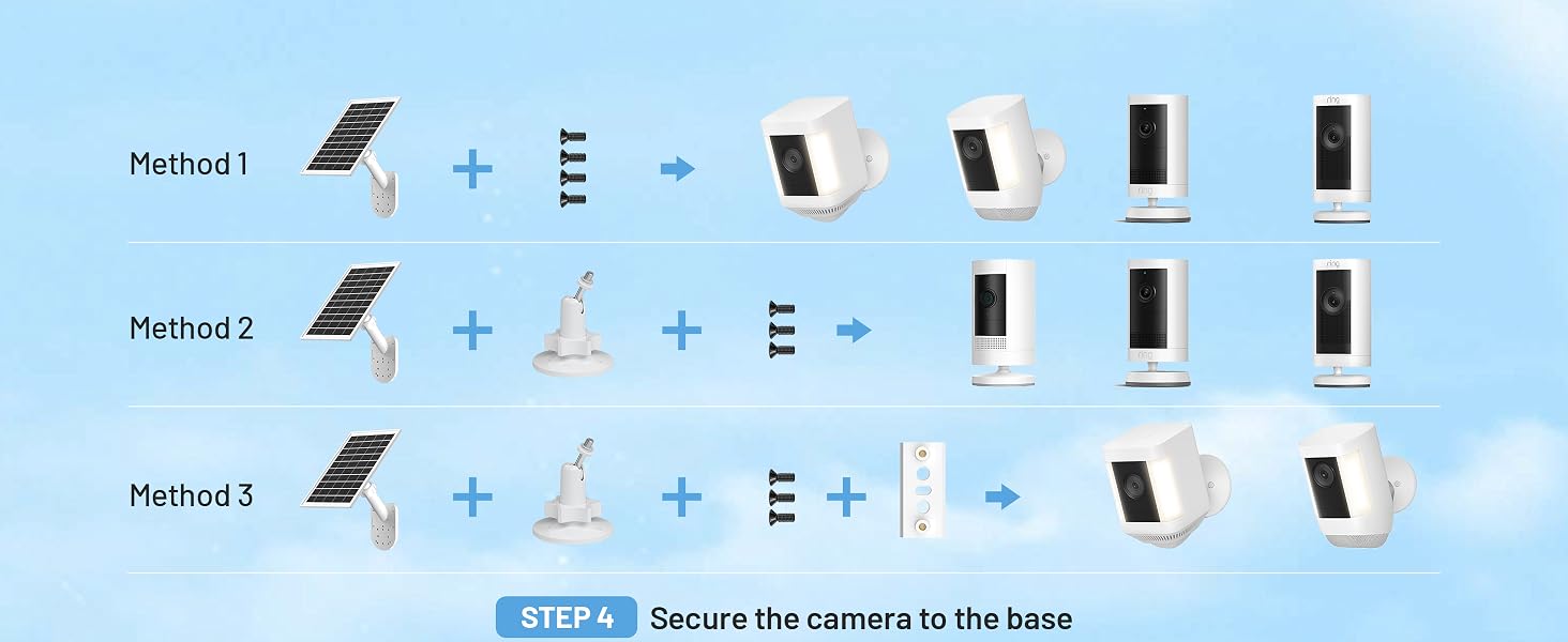 Solar Panel and 2-In-1 Wall Mount for Ring Cam