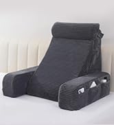 Vekkia Adjustable Reading Pillow & Back Pillow with Backrest – Zoned Multi-Density Foam for Targe...