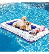 Pawaboo Dog Pool Float, 59 x 35 Inch Inflatable Pet Pool Floats for Small Medium Large Dogs 220 l...