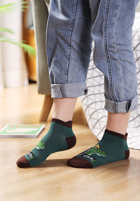 Eyean Kids Ankle Cotton Socks Cute Animal Pattern Soft Non Slip Boys Girls No Show Socks 6 Pairs