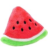 BWESOO 1Pc Red Pet Toy Chew Squeaker Squeaky Plush Cotton Triangle Ball Watermelon Sound Toys Pup...