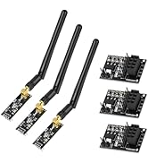 Aideepen 3PCS NRF24L01+PA+LNA Module with SMA 2.4 GHz 1100m+3PCS nrf24 8 Pin Socket Breakout Adap...