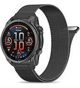 22mm Milanese Loop Compatible with Garmin Fenix 8-47mm/E-47mm/7/7pro/6/6pro/5/5plus, Quick Fit Me...