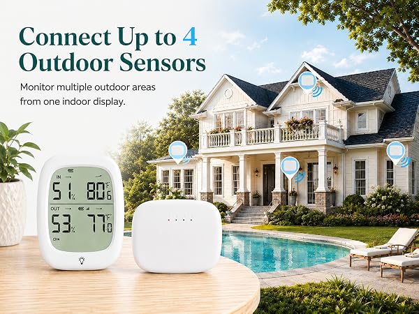 Connect Up to 4 Outdoor Sensors