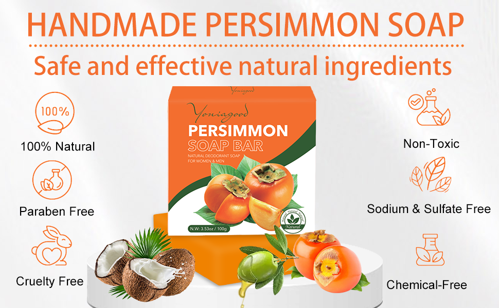 Persimmon soap for old People smell body odor Control
