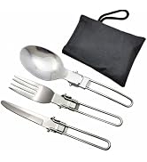 1 Pcs Folding Spoon &1Pcs Foldable Forks & 1Pcs Folding Knife for Thermos Funtainer 10oz Food Jar...