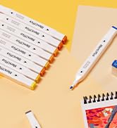 MemOffice 80 Colors Dual Tip Artist Alcohol Markers Set with Carrying Case - Perfect for Coloring...
