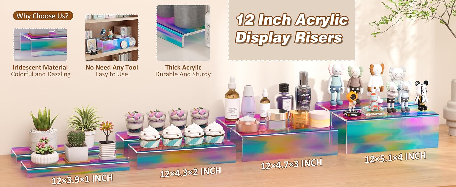 Acrylic Display Risers Iridescent