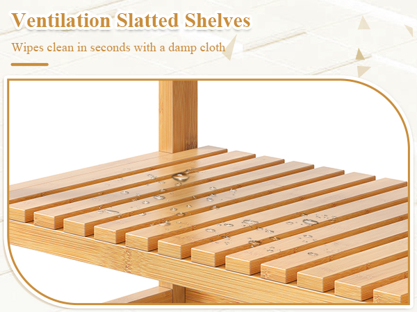 FOTOSOK 6-Tier Bamboo Shelf