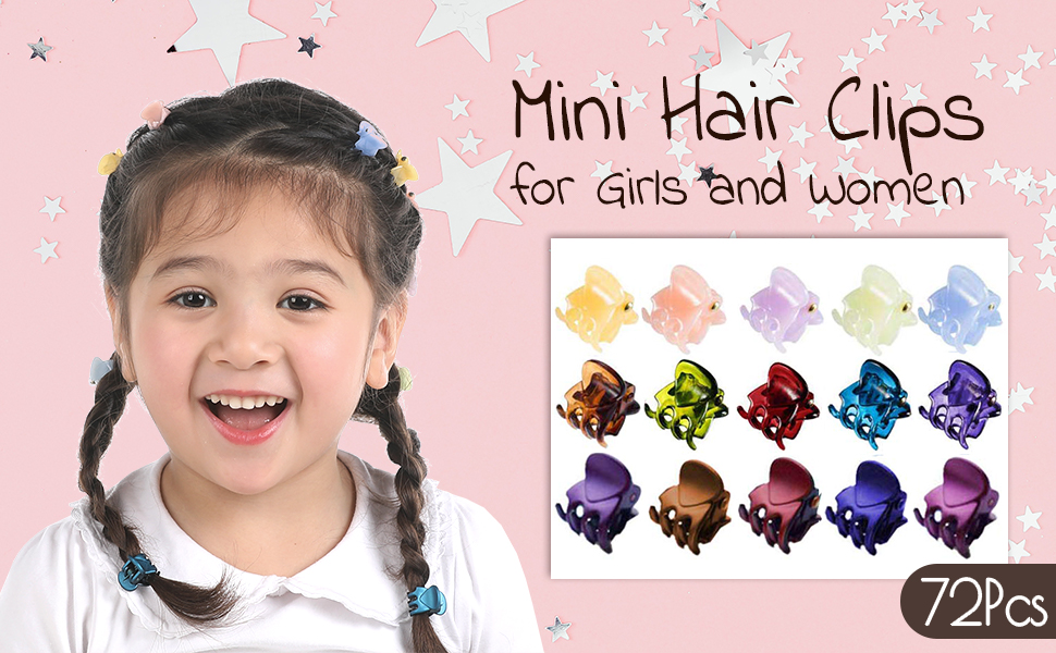 72pcs mini hair clips for girls and women